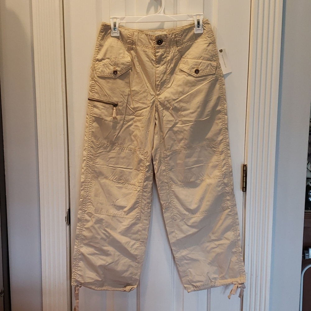 ANTHROPOLOGIE NEW CROP PANTS TAN LIGHT WEIGHT CARGO 26